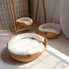 Pet Bed | Woven Bamboo & Raised Side Walls