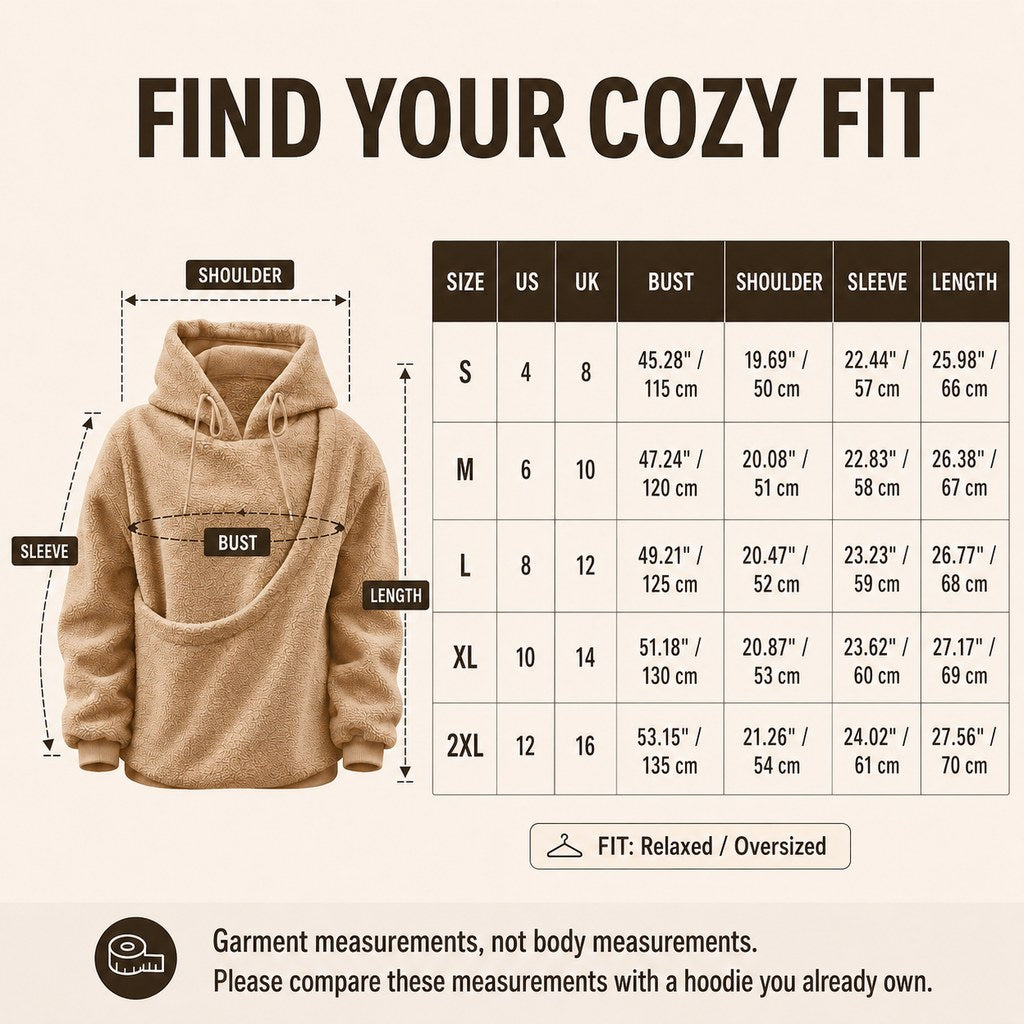 Boneroshop Pet Carrier Sherpa Hoodie for Small Dogs & Cats – Cosy Front Pouch Sweatshirt for Walks, Errands & Home Cuddl