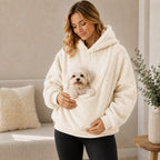 Boneroshop Pet Carrier Sherpa Hoodie for Small Dogs & Cats – Cosy Front Pouch Sweatshirt for Walks, Errands & Home Cuddl