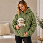 Boneroshop Pet Carrier Sherpa Hoodie for Small Dogs & Cats – Cosy Front Pouch Sweatshirt for Walks, Errands & Home Cuddl