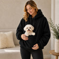 Boneroshop Pet Carrier Sherpa Hoodie for Small Dogs & Cats – Cosy Front Pouch Sweatshirt for Walks, Errands & Home Cuddl