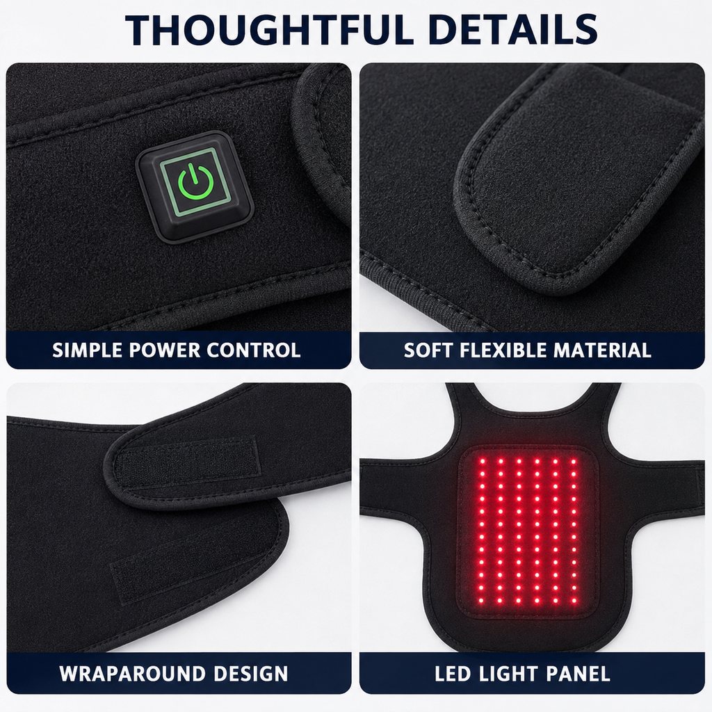 Boneroshop Pet Red Light Therapy Vest for Dogs & Cats – 660nm + 850nm Near-Infrared for Back, Hip, Joint & Muscle Comfor