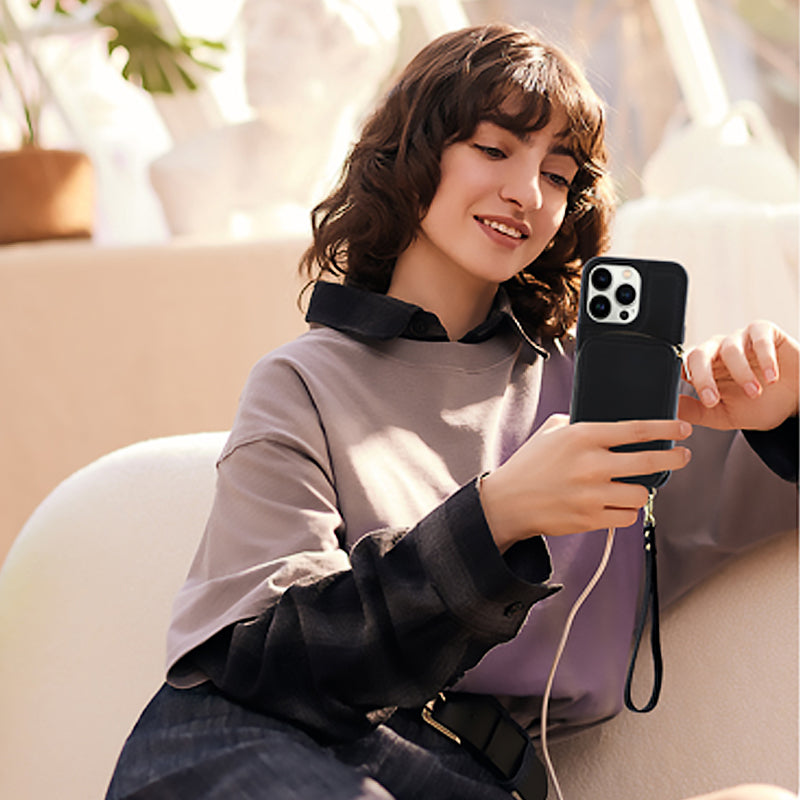 Phone Case with Wallet & Crossbody Strap
