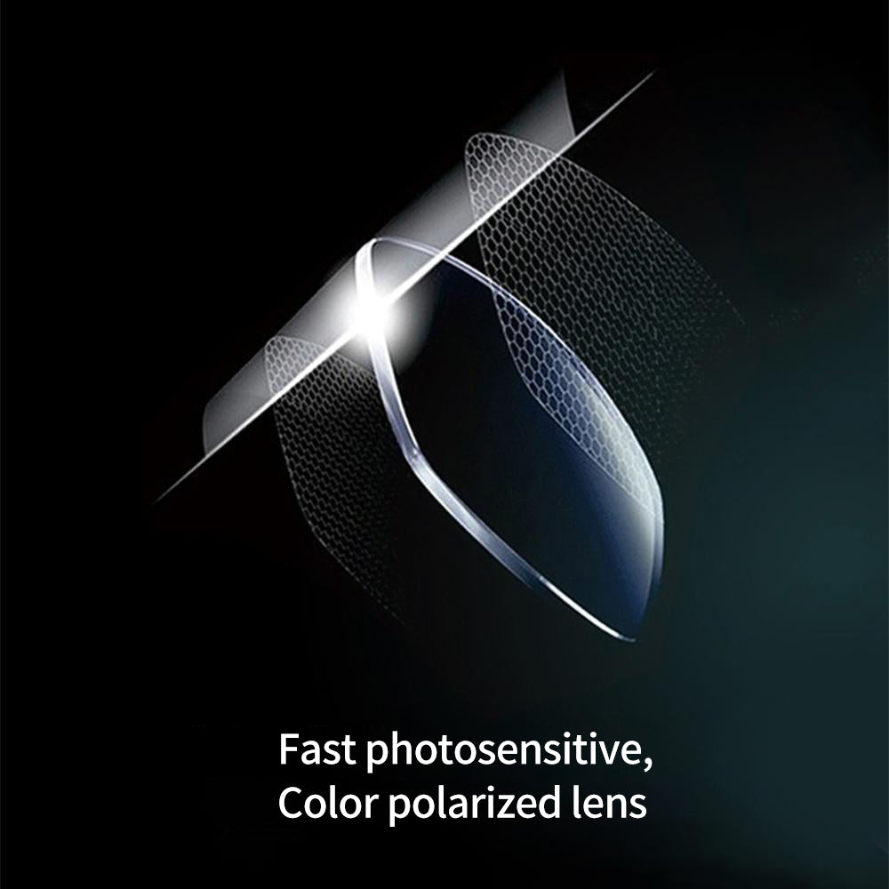 Photochromic sunglasses with polarised anti-glare lenses