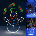 Boneroshop | Animated LED Snowball Fight Light | Outdoor Snowman & Penguin Christmas Decor