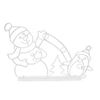 Boneroshop | Animated LED Snowball Fight Light | Outdoor Snowman & Penguin Christmas Decor
