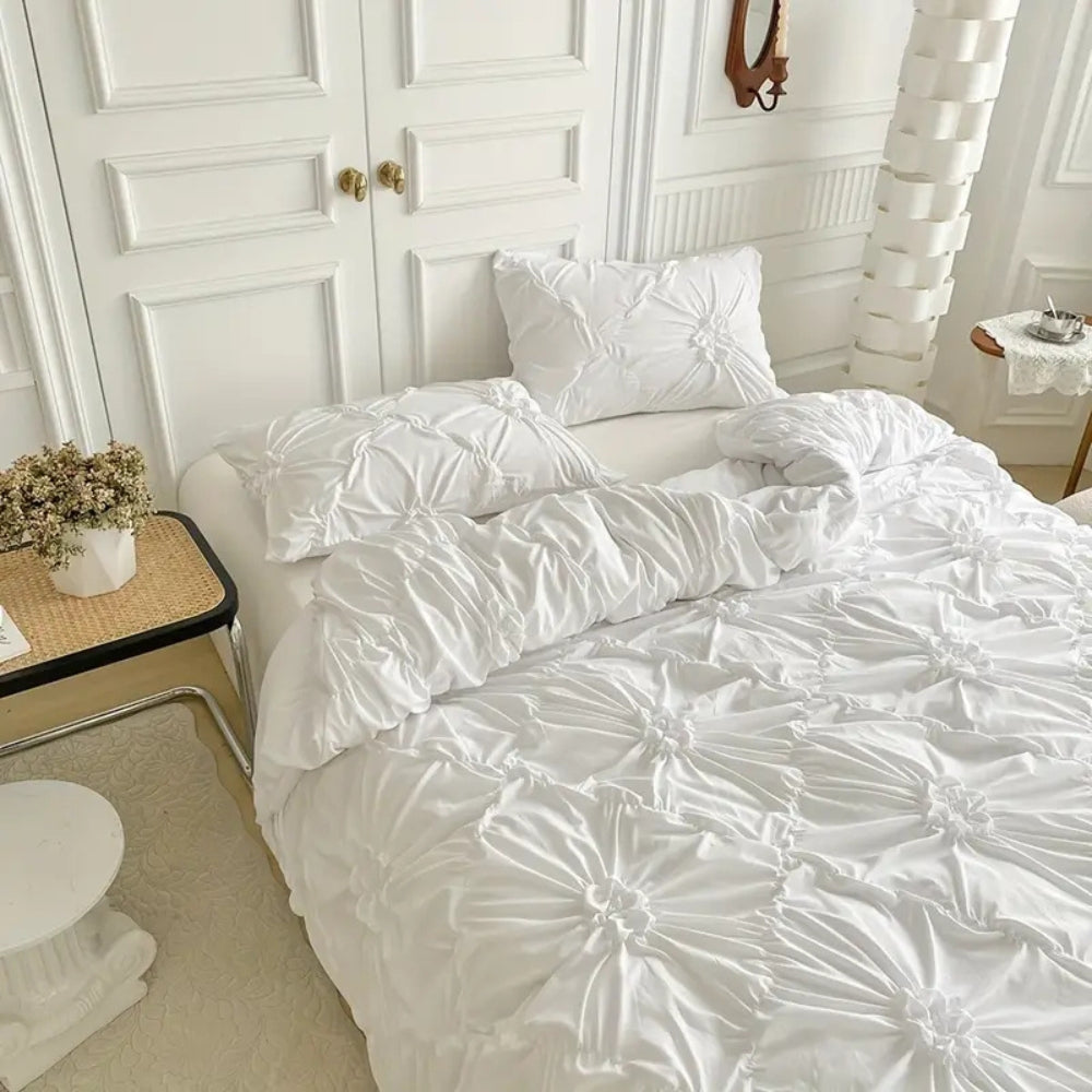 Pleated Microfibre Duvet Cover Set