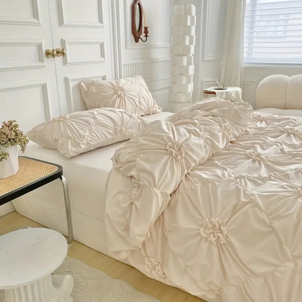 Pleated Microfibre Duvet Cover Set