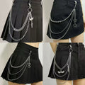 Pleated skirt with stylish chains