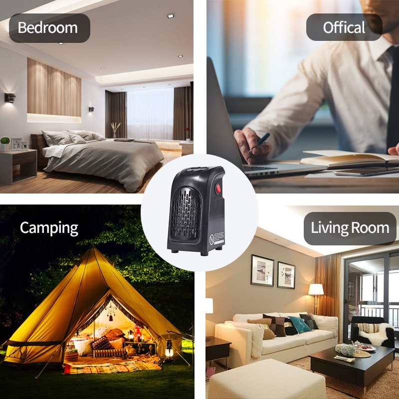 Plug-in Heater Portable Electric Energy Efficient Digital Display and Ceramic Heating Elements