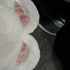 Plush Faux Fur Open-Toe Slippers
