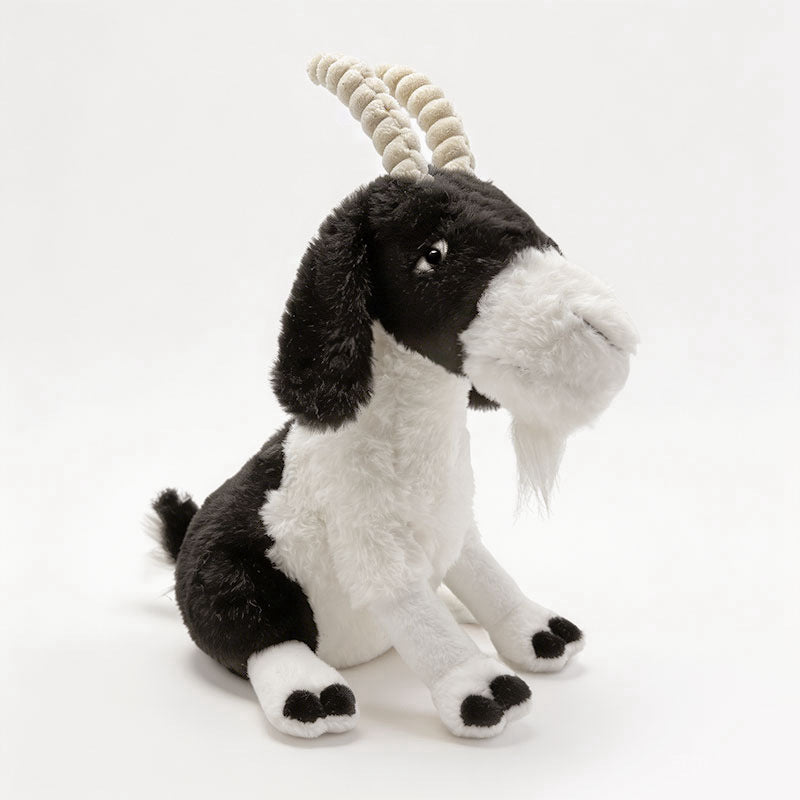 Plush Realistic Horned Mountain Goat Stuffed Animal with Soft Fur