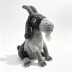 Plush Realistic Horned Mountain Goat Stuffed Animal with Soft Fur