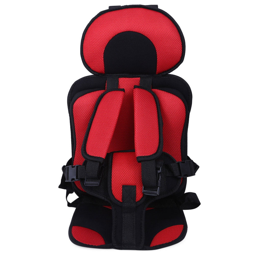 Portable car seat with five-point harness, breathable and adjustable