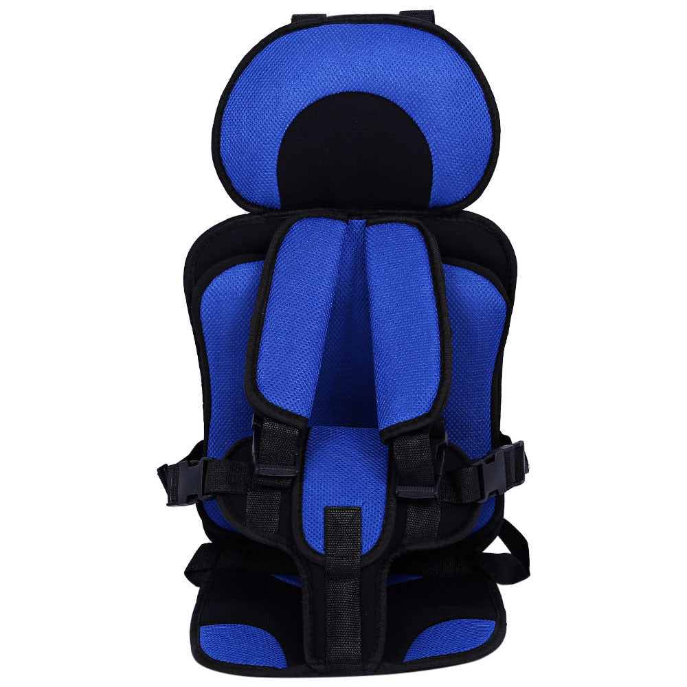 Portable car seat with five-point harness, breathable and adjustable