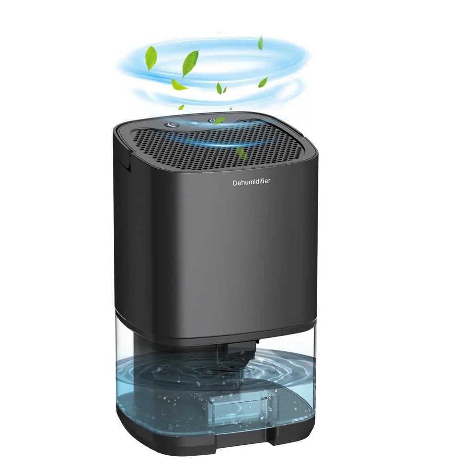 Portable Dehumidifier with Drain Hose for Basement Crawl Space and Air Purifier 1 Litre