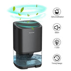 Portable Dehumidifier with Drain Hose for Basement Crawl Space and Air Purifier 1 Litre