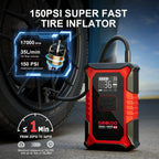 Portable jump starter with air compressor, 3000A peak 12V car battery booster for up to 9.0L petrol / 6.5L diesel, 150 P