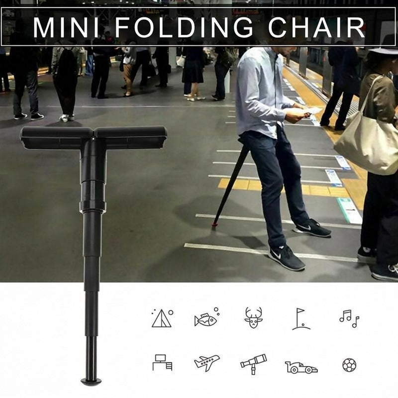 Portable mini folding stool for queues and outdoors