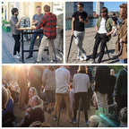 Portable mini folding stool for queues and outdoors