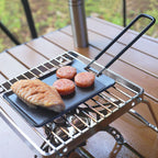 Portable ultra-compact non-stick grilling pan for outdoor camping