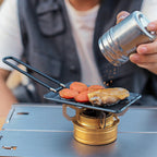 Portable ultra-compact non-stick grilling pan for outdoor camping