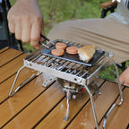 Portable ultra-compact non-stick grilling pan for outdoor camping