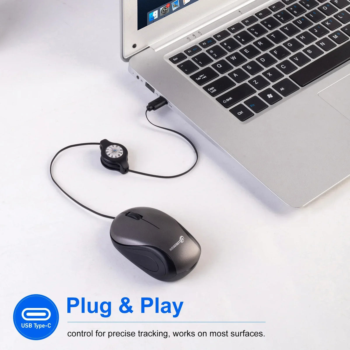 Portable USB Type-C Retractable Mouse