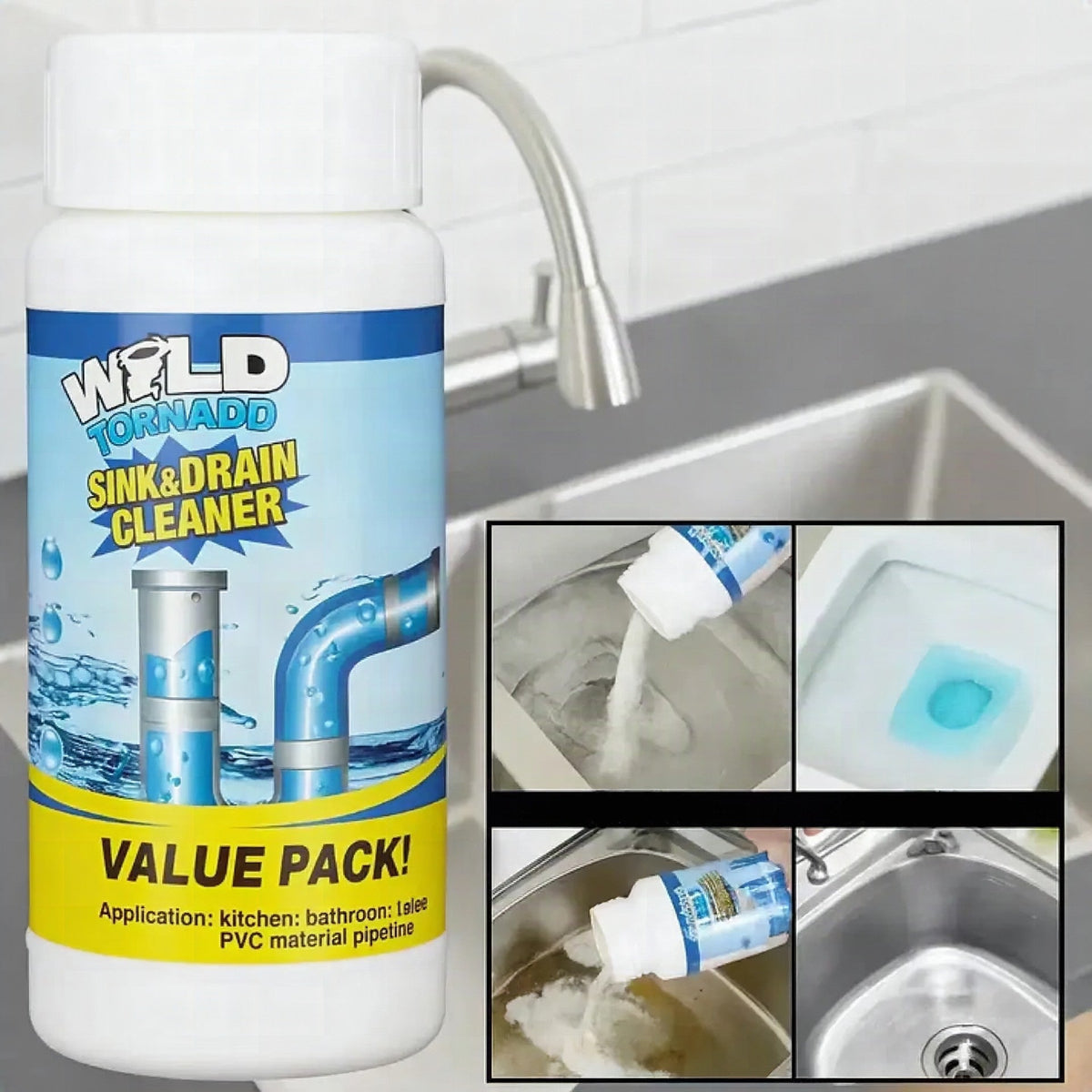 Powerful drain and pipe unblocker cleaner