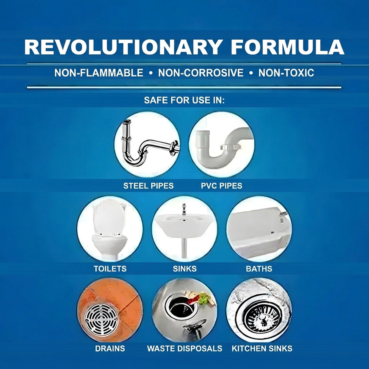 Powerful drain and pipe unblocker cleaner