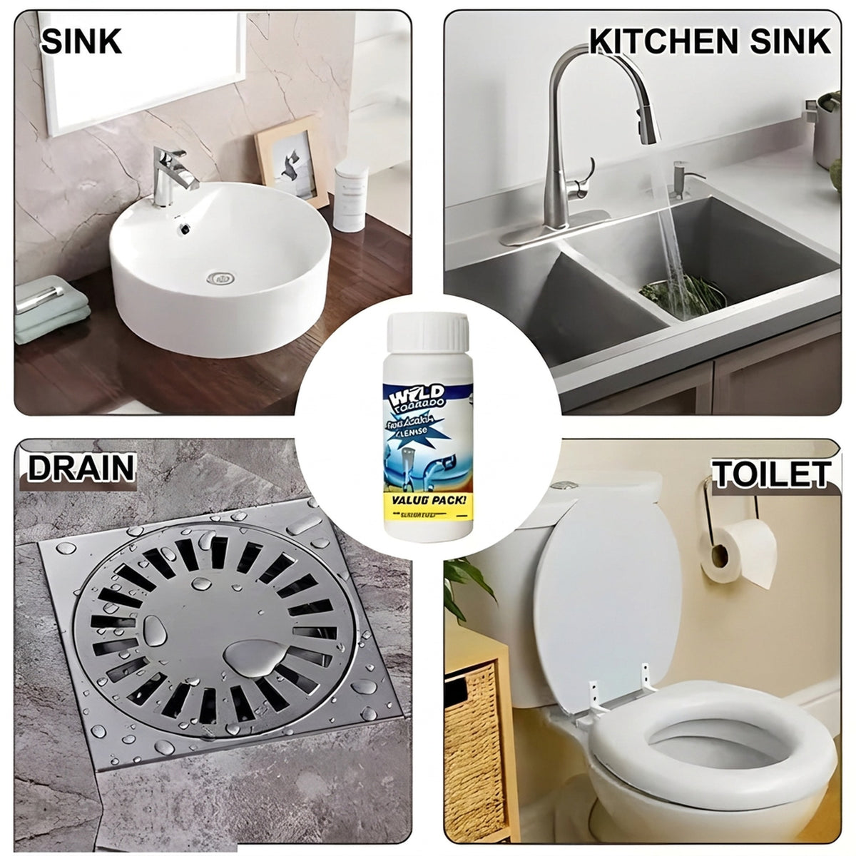 Powerful drain and pipe unblocker cleaner