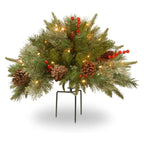Pre-Lit Artificial Christmas Urn Filler with LED Lights