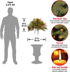 Pre-Lit Artificial Christmas Urn Filler with LED Lights