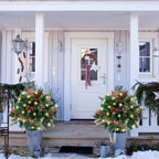 Pre-Lit Artificial Christmas Urn Filler with LED Lights