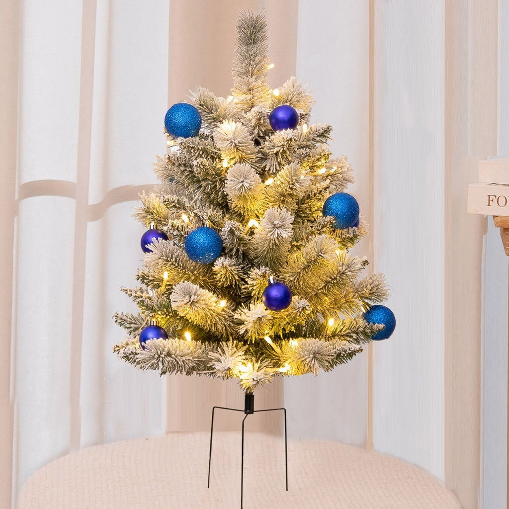 Pre-Lit Artificial Christmas Urn Filler with LED Lights