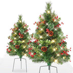 Pre-Lit Artificial Christmas Urn Filler with LED Lights