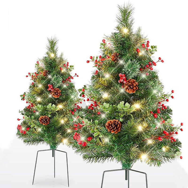 Pre-Lit Artificial Christmas Urn Filler with LED Lights