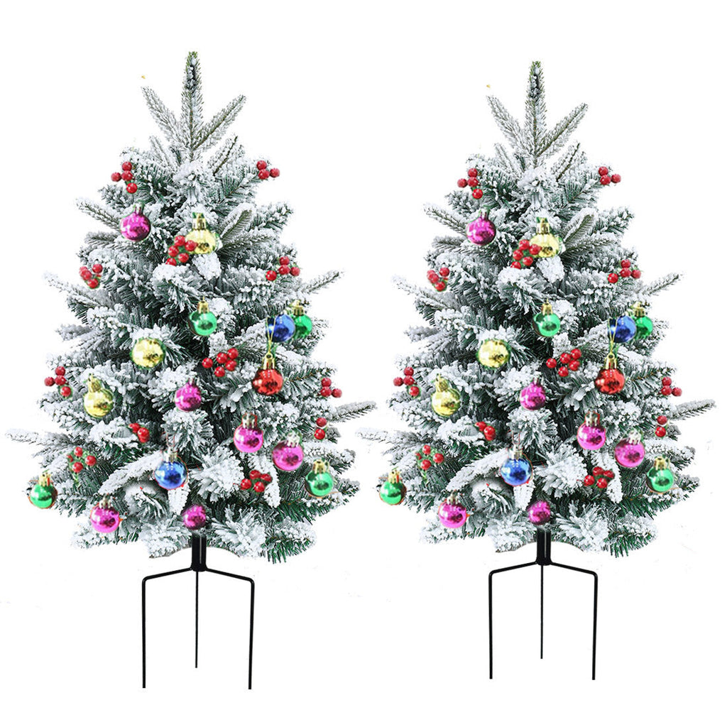 Pre-Lit Artificial Christmas Urn Filler with LED Lights