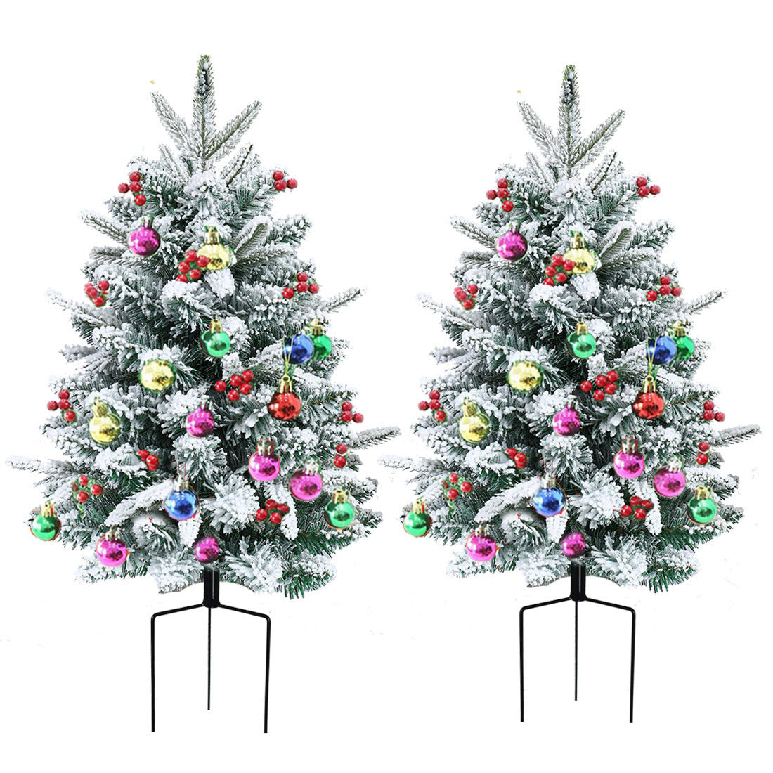 Pre-Lit Artificial Christmas Urn Filler with LED Lights