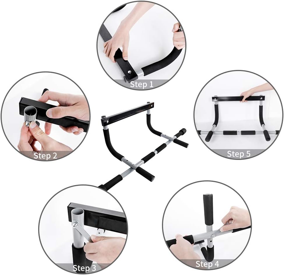 Premium Doorway Pull-Up Bar – Multi-Grip, Heavy-Duty Steel Construction, 200 kg Capacity