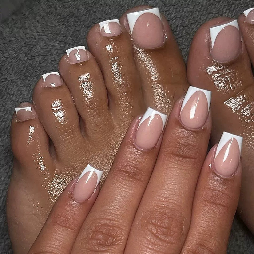 Premium French Tip Press-On Nail Set