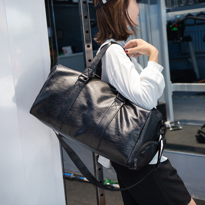 Premium Leather Travel Duffle Bag