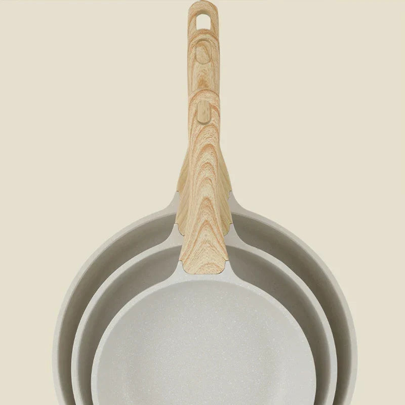 Premium Non-Stick Ceramic Frying Pan with Wooden Handle