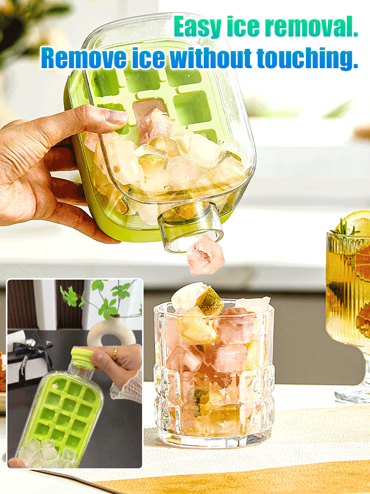 Press ice cube mould and water bottle