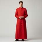 Priest costume, full-length cassock with button front and mandarin collar, 6 colours, sizes S to 5XL