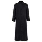Priest costume, full-length cassock with button front and mandarin collar, 6 colours, sizes S to 5XL