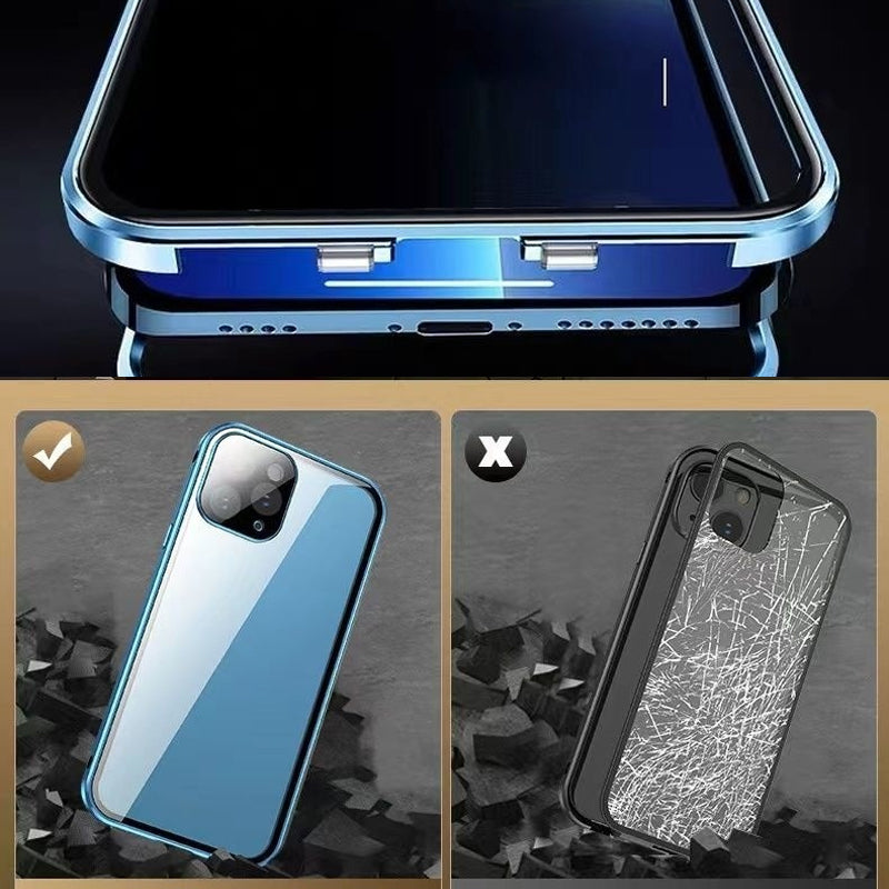 Privacy Screen iPhone Case with Magnetic Metal Frame