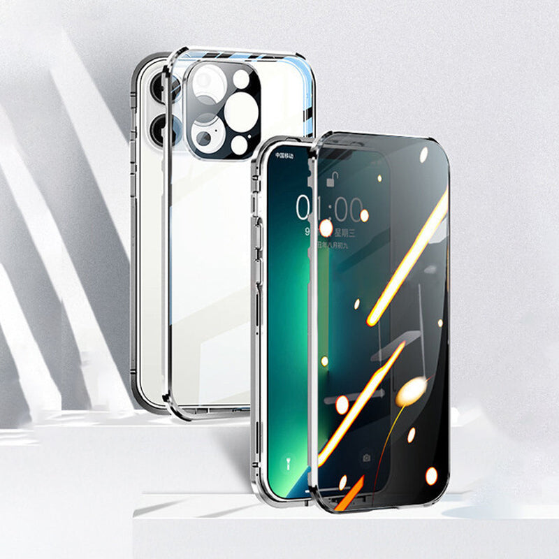 Privacy Screen iPhone Case with Magnetic Metal Frame