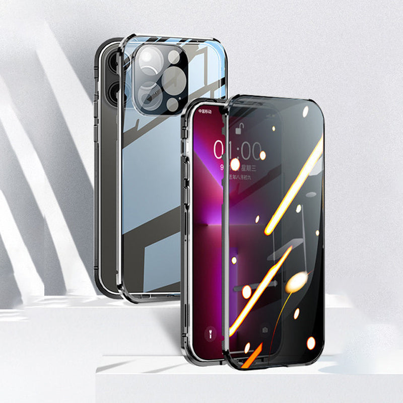 Privacy Screen iPhone Case with Magnetic Metal Frame