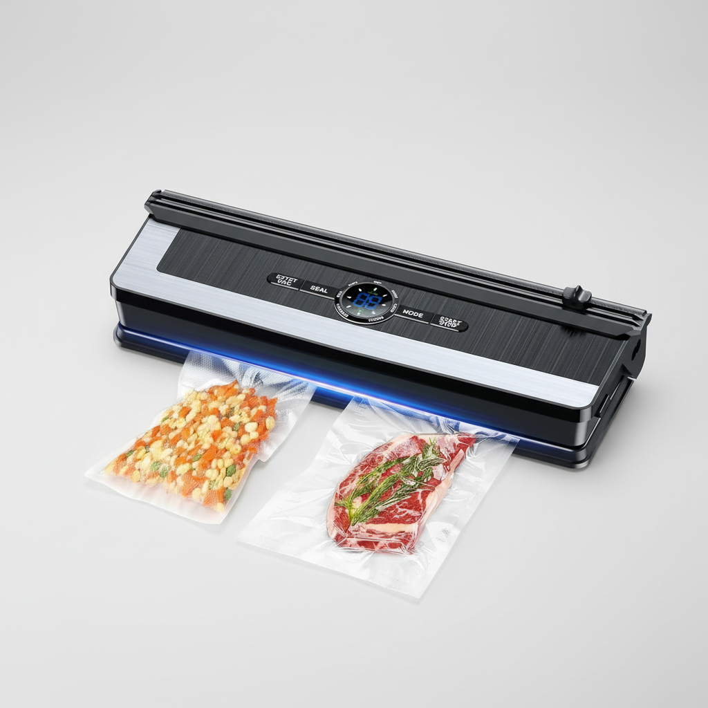 Boneroshop | Professional 8-in-1 Vacuum Sealer | Integrated Precision Cutter | Modes for Dry & Moist Foods | Airtight LE